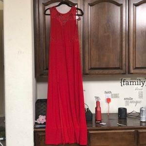 Red long dress